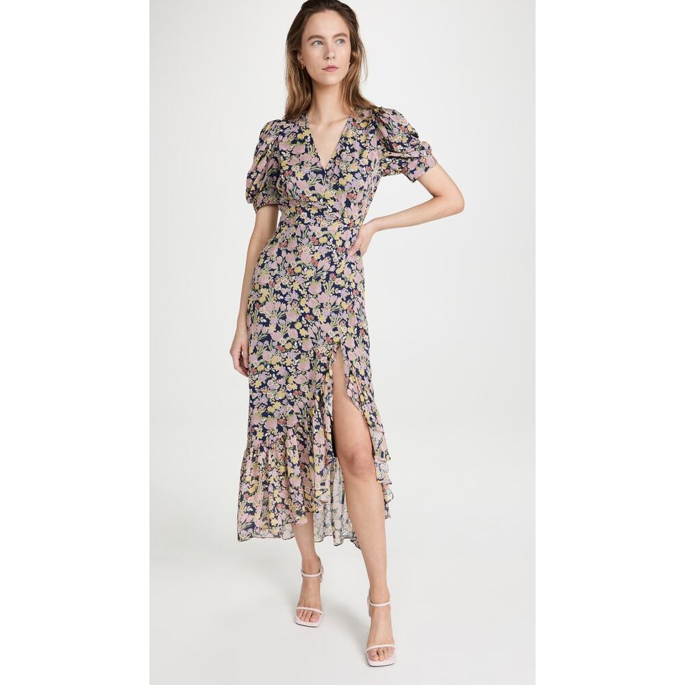 NWT Yumi Kim Andrea Maxi Dress Laguna Breeze Midnight Pink Navy Ditsy Floral XS